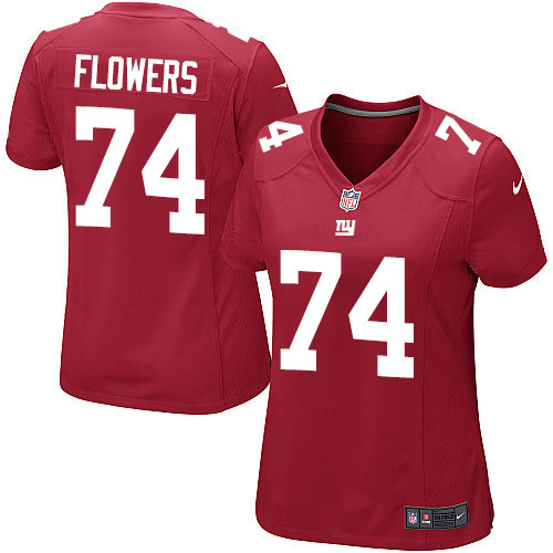 Women's Limited Ereck Flowers Nike Jersey Red Alternate - #74 NFL New York Giants